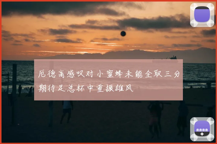 厄德高感叹对小蜜蜂未能全取三分期待足总杯中重振雄风